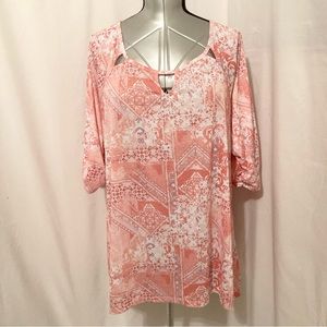 Gloria Vanderbilt Keyhole Blouse 2X